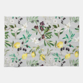 Olijven, Toscane, bloemen, Middellandse Zee,citroe Theedoek (Horizontaal)