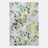 Olijven, Toscane, bloemen, Middellandse Zee,citroe Theedoek (Verticaal)