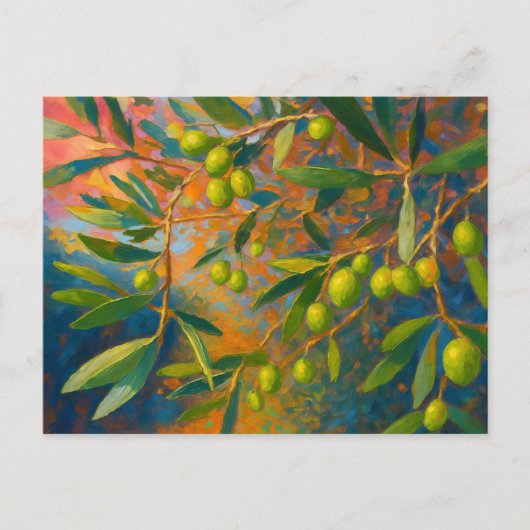  olijven Toscane Italië Retro Europa Reizen Briefkaart (Voorkant)