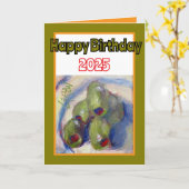 Olijven verlengen je leven Happy Birthday Kaart (Gele Bloem)