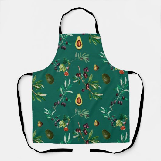 Olijven, vijgen, avocado's, Toscane, Middellandse  Schort (Voorkant)