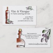 olijven visitekaartje op azijn, flesje chef cateri (Voorkant / Achterkant)