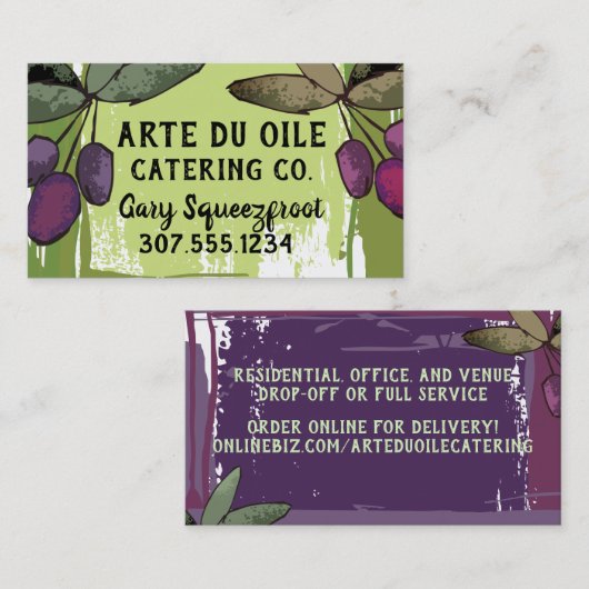 olijvenbranche - olietekker culinaire bus visitekaartje (Voorkant / Achterkant)