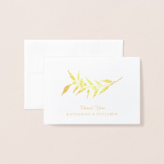olijventak van goudfolie | Bruiloft Folie Kaarten (Voorkant met envelop)