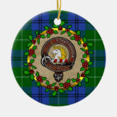 Oliphant Badge & Tartan Gepersonaliseerde Kerstmis Keramisch Ornament (Voorkant)