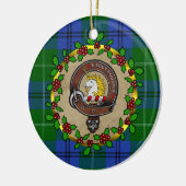 Oliphant Badge & Tartan Gepersonaliseerde Kerstmis Keramisch Ornament (Links)