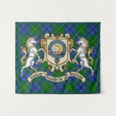 Oliphant Clan Badge & Unicorns w/Tartan Wandkleed (Voorkant (horizontaal))