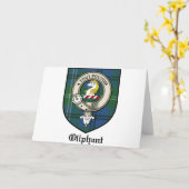 Oliphant Clan Crest Badge Tartan Kaart (Gele Bloem)