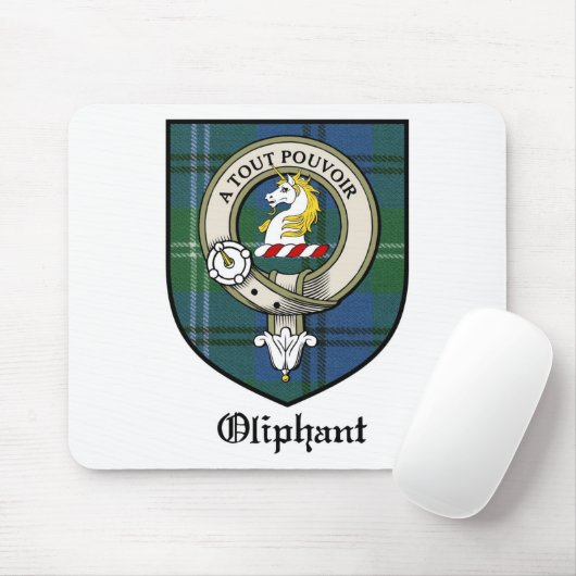 Oliphant Clan Crest Badge Tartan Muismat (Met muis)