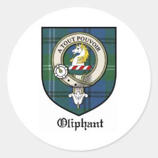 Oliphant Clan Crest Badge Tartan Ronde Sticker