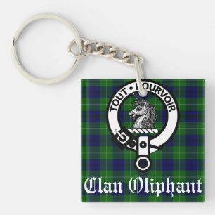 Oliphant Clan Crest & Tartan Sleutelhanger