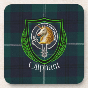 Oliphant Schotse Clan Tartan & Crest Bier Onderzetter
