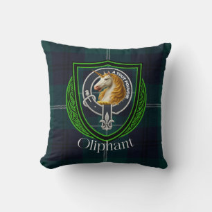 Oliphant Schotse Clan Tartan & Crest Kussen