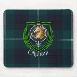 Oliphant Schotse Clan Tartan en Crest Muismat