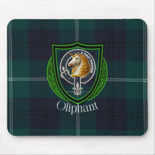 Oliphant Schotse Clan Tartan en Crest Muismat