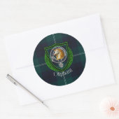 Oliphant Schotse Clan Tartan & Wapen Ronde Sticker (Envelop)