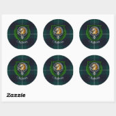 Oliphant Schotse Clan Tartan & Wapen Ronde Sticker (Vel)