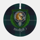 Oliphant Scottish Clan Tartan & Crest Glas Ornament (Achterkant)