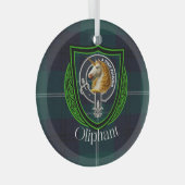 Oliphant Scottish Clan Tartan & Crest Glas Ornament (Voorkant Rechts)