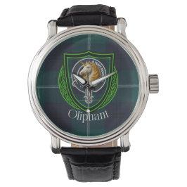 Oliphant Scottish Clan Tartan & Crest Horloge