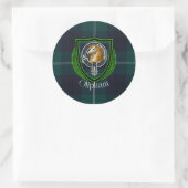 Oliphant Scottish Clan Tartan & Crest Ronde Sticker (Tas)