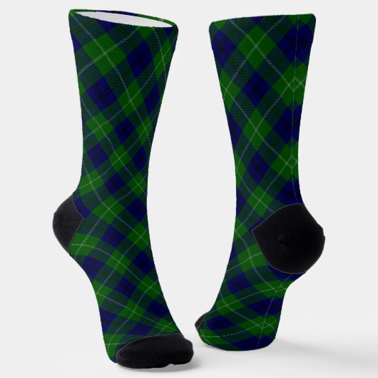 Oliphant tartan blauw groen geruit sokken (Gebogen)