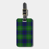 Oliphant tartan blue green plaid bagagelabel (Voorkant verticaal)