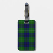 Oliphant tartan blue green plaid bagagelabel (Achterkant verticaal)