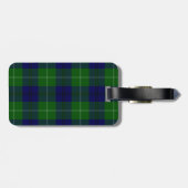 Oliphant tartan blue green plaid bagagelabel (Achterkant horizontaal)