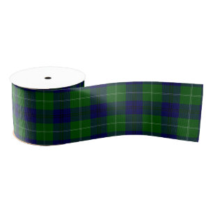 Oliphant tartan blue green plaid grosgrain lint