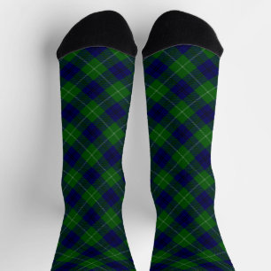 Oliphant tartan blue green plaid sokken