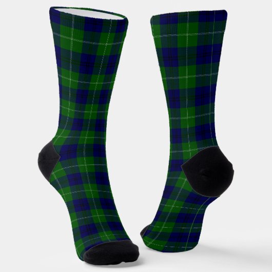 Oliphant tartan blue green plaid sokken (Gebogen)