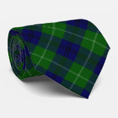 Oliphant tartan blue green plaid stropdas (Opgerold)
