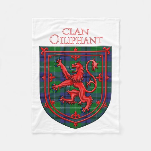 Oliphant Tartan Scottish Play Lion Rampant Fleece Deken (Voorkant)