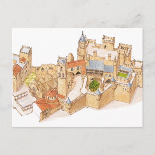 Olite Castle. Navarra Spanje Briefkaart (Voorkant)