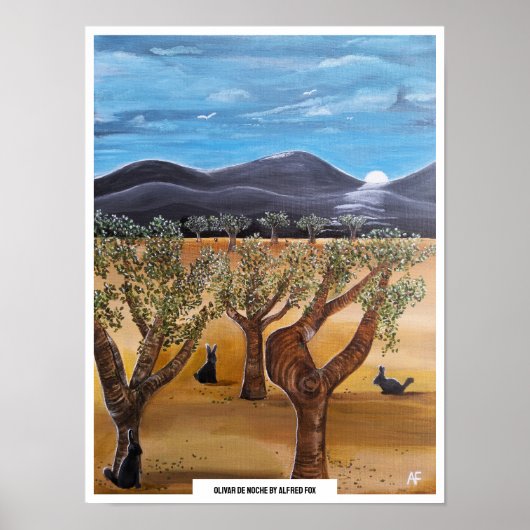 Olivar de Noche Schilderij van Alfred Fox Poster (Voorkant)