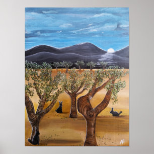 Olivar de Noche Schilderij van Alfred Fox Poster