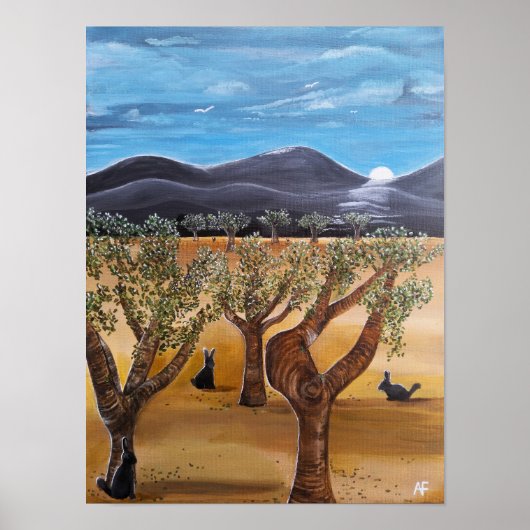 Olivar de Noche Schilderij van Alfred Fox Poster (Voorkant)