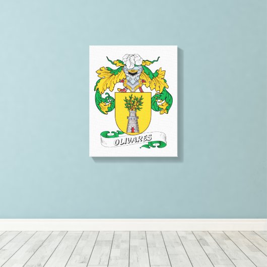 Olivares Family Crest Canvas Afdruk (Insitu (Houten vloer))