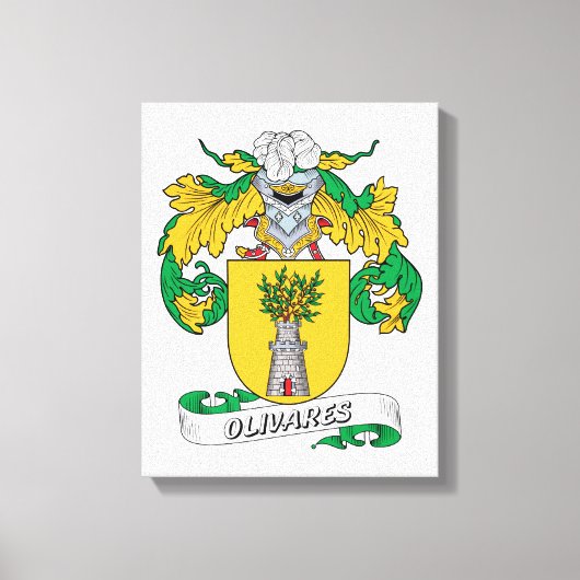 Olivares Family Crest Canvas Afdruk (Voorkant)