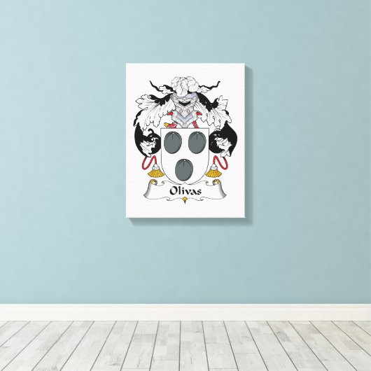 Olivas Family Crest Canvas Afdruk (Insitu (Houten vloer))