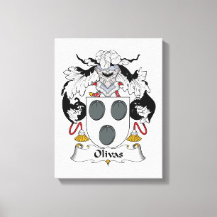 Olivas Family Crest Canvas Afdruk