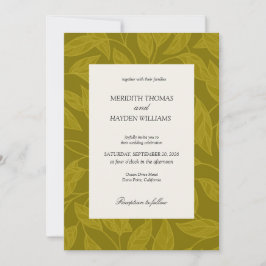Olive and Citrus Green Boho Botanical wedding Kaart