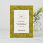 Olive and Citrus Green Boho Botanical wedding Kaart (Staand voorkant)