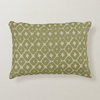 Olive and cream Boho Geometric Throw Pillow Accent Kussen