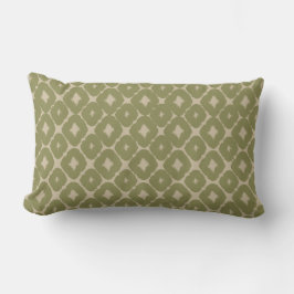 Olive and cream Boho Geometric Throw Pillow Kussen