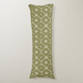 Olive and cream Boho Geometric Throw Pillow Lichaamskussen (Voorkant Verticaal)
