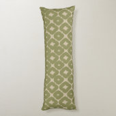 Olive and cream Boho Geometric Throw Pillow Lichaamskussen (Achterkant (Verticaal))