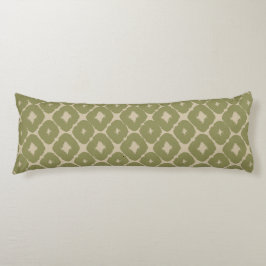 Olive and cream Boho Geometric Throw Pillow Lichaamskussen