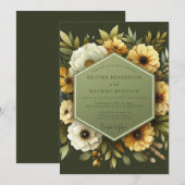 Olive Anemone Autumn Wedding Kaart (Voorkant / Achterkant)
